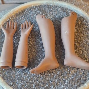 Porcelain Doll Arms And Legs Set African American Coloration